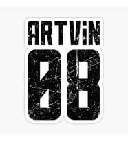 08 ARTVİN Sticker Yapıştırma Oto Etiket 17cm