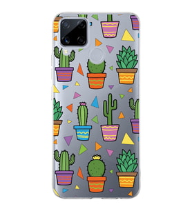 PrintiFy Realme C15  ile Uyumlu 1mm Slim Fit Water Color 4 Baskılı Şeffaf  Kılıf