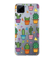 PrintiFy Realme C15  ile Uyumlu 1mm Slim Fit Water Color 4 Baskılı Şeffaf  Kılıf