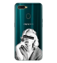 Oppo A5S/AX7/A12 Uyumlu Marilyn Monroe Desenli Şeffaf Telefon Kılıfı
