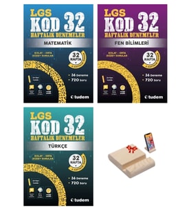 LGS 8. Sınıf Kod32 Haftalık Denemeler Matematik Fen ve Türkçe 3lü Set