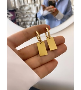 ÇELİK KİŞİYE ÖZEL YAZI YAZILAN ÖZEL TASARIM KÜPE GOLD KÜPE