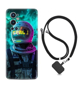 Tecno Spark 9 Pro Kılıf Resimli Boyun Askılı İpli Desenli Silikon Series Space 1854
