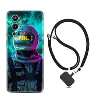 Tecno Spark 9 Pro Kılıf Resimli Boyun Askılı İpli Desenli Silikon Series Space 1854