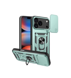 iPhone 17 Pro Pars Lens Yüzüklü Silikon - Yeşil