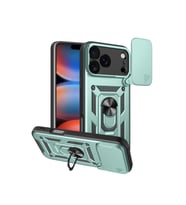 iPhone 17 Pro Pars Lens Yüzüklü Silikon - Yeşil