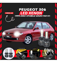 Peugeot 306 1999-2002 Uzun Far Uyumlu Şimşek Etkili Led Xenon Premium Series H1