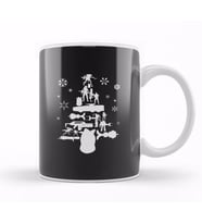 Aliens Christmas Tree Silhouette White Kupa Bardak Porselen