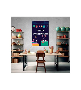 Artık Okuyorum Temalı Fotoğraf Panosu Branda 100x150