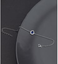925 Ayar Gümüş Damla Safir Model Bileklik
