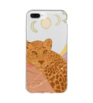 Iphone 7 Plus ve 8 Plus Uyumlu Leopar Tasarımlı Şeffaf Telefon Kılıfı
