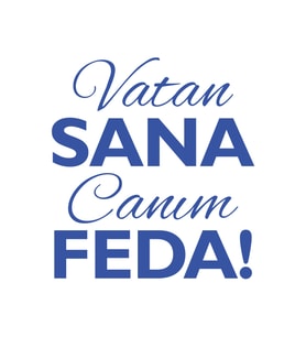 Vatan Sana Canım Feda Sticker17x17 Cm Mavi