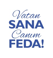 Vatan Sana Canım Feda Sticker17x17 Cm Mavi