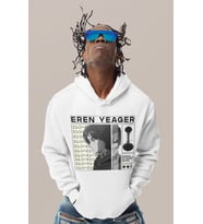 Tasarım Eren Yeager Baskılı Unisex Oversize Attack On Titan Anime Karakter Hoodie