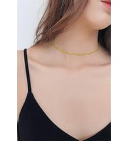 Kadın Gümüş Top Top Zincir 24 Ayar Altın Kaplama Toplu Kolye Özel 1.2mm Mücevher (Gold)