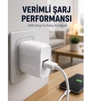 12W USB Şarj Adaptörü Ev ve Ofis Kullanımına Uygun