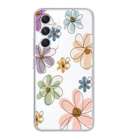 Samsung Galaxy A55 Uyumlu Çiçek Tasarımlı Şeffaf Telefon Kılıfı