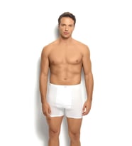 Jiber 102 Erkek Beyaz Pamuklu Paçalı Boxer