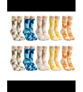 Wak Unisex Batik Desenli Çorap 10'lu Set Pamuklu Renkli Uzun Soket Dikişsiz Nefes Alan Günlük Spor Çorabı
