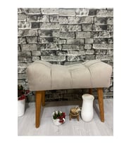 Vizon Puf Ahşap Ayak Çima Dikiş Modern Tasarım