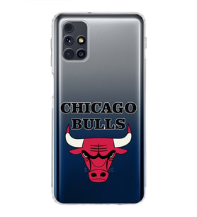 Samsung Galaxy M31s Uyumlu Kamera Korumalı Kapak Chicago Bulls Tasarımlı  Şeffaf  Kılıf