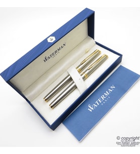 Waterman Hemisphere Gold Krom SS GT Dolma Kalem + Roller Kalem Set  İsme Özel Kalem  Hediye Kalem
