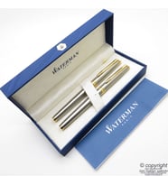 Waterman Hemisphere Gold Krom SS GT Dolma Kalem + Roller Kalem Set  İsme Özel Kalem  Hediye Kalem