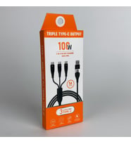 100W Type-C ve USB'den 3 Adet Type-C'ye PD Hızlı Şarj Örgü Kablo 3in2 Emark Çipi 20V5A