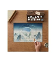 Beyaz Kanatlı At Tasarımı 240 parça Ahşap Puzzle Ahşap Kutuda MP02217