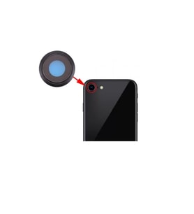 Apple iPhone 7 İle Uyumlu Kamera Camı (Siyah)