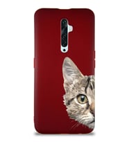 Oppo Reno 2Z Soft Premier Kapak Catface Tasarımlı Silikon Kılıf - Mürdüm (Şeffaf)