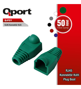 QPORT Q-P5Y 50 Lİ YEŞİL RJ45 KILIFI