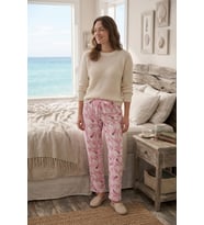 Kadın Viskon Rahat Kesim Pamuklu Pijama Altı Soft Örme Mevsimlik Ev Pantolonu