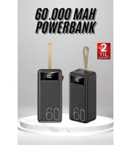 Powerbank 60.000 Mah Taşınabilir Şarj Hızlı El Fenerli Dijital Göstergeli