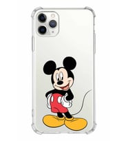Apple iPhone 11 ProMax Uyumlu Köşe Korumalı Antişok  Kapak Mickey Mouse Tasarımlı Şeffaf  Kılıf