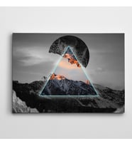 Daire Piramit Dağlar Kanvas Tablo