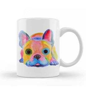 Nosey French Bulldog Kupa Bardak Porselen