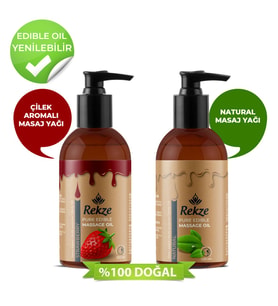 Rekze Vucut Masaj Yagı Çilek Ve Natural Aromalı Rahatlatıcı Masaj Yağı 120 Ml