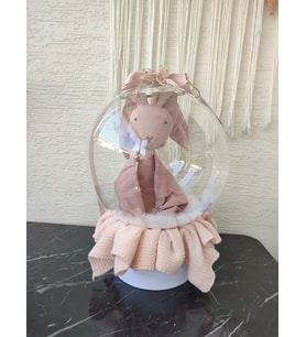 Büyülü Balon-Kız Bebek Uyku Arkadaşı Pembe Örgü Battaniye Doğum Tebrik Hediye Kutusu (Pudra Pembe)