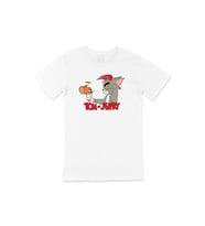 Tom Jerry Yakalanış Tişört (Beyaz)