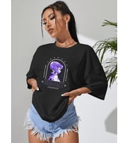 Destiny Kız Tasarım Basklı Tshirt (Siyah)