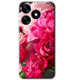 Tecno Spark 10 4G Kılıf HD Desen Baskılı Kılıf - Kırmızı Beyaz Gül