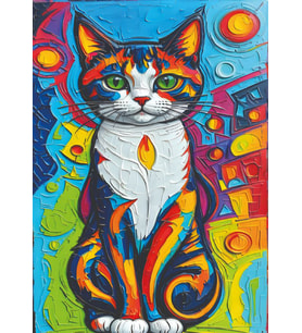 Nova Puzzle 1000 Parçalık Renkli Kedi Portresi Yapboz/Puzzle - 41201