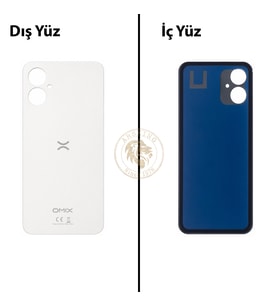 Omix X5 Beyaz Arka Kapak Arka Cam Batarya Kapağı Lazer Kesim Kapak Pil Kapağı Back Cover