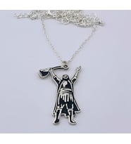 Gümüş Pir Sultan Abdal Kolyesi (BG-KLY-786) (Gümüş-Siyah)
