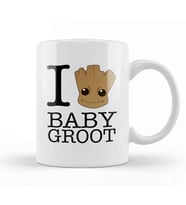 I Love Baby Groot Guardians of the Galaxy Kupa Bardak Porselen