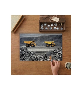 Maden Ocağı Kamyonları Tasarımı 240 parça Ahşap Puzzle Ahşap Kutuda MP06816