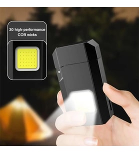 Gazsız Rezistanslı Elektrikli Usb Şarjlı Çakmak Mini Cob El Fenerli 2 ın 1 Mini Projektörlü Çakmak
