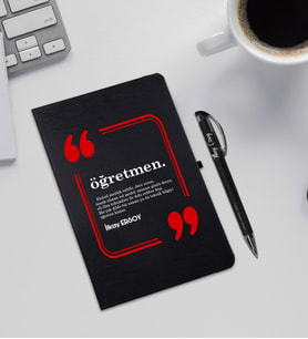 Kişiye Özel Öğretmenler Günü Hediyesi   Siyah Defter Kalem Hediye Seti