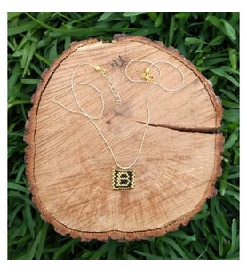Miyuki Boncuk El Yapımı Gold Harf Kolye B Harfi